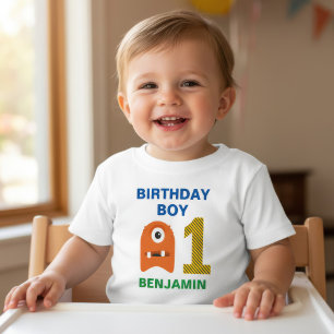 Cute Monster 1st Birthday Party Baby T-Shirt