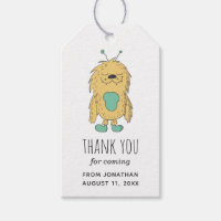 Cute monster alien. Kids / Boy birthday thank you