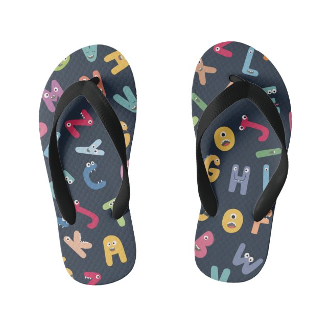 Cute monster alphabets  flip flops (Footbed)