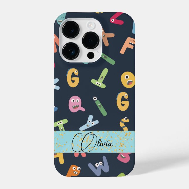 Cute Monster Alphabets   iPhone Case (Back)