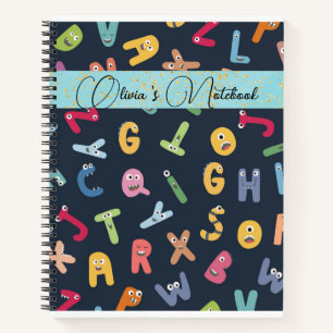 Cute Monster Alphabets  Notebook
