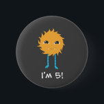 Cute Monster Birthday 6 Cm Round Badge<br><div class="desc">A scary adorable birthday party invitation for kids with a monster theme and a multi coloured polka dotted background,  featuring cute monsters.</div>