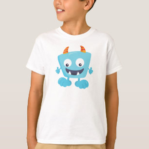 Cute Monster, Blue Monster, Funny Monster, Horns T-Shirt