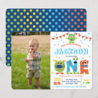 Cute Monster Boy 1st birthday photo
