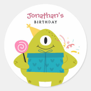 Cute monster classic round sticker