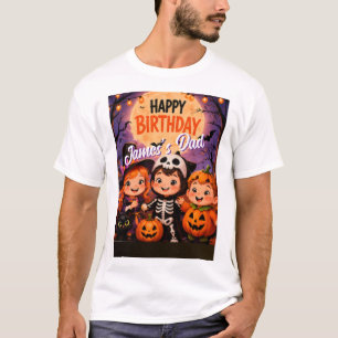 Cute Monster Dad Halloween Birthday T-Shirt