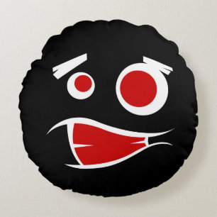 Cute monster face patterns license plate frame round cushion