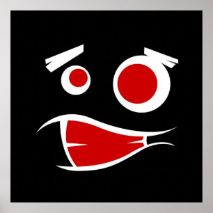 Cute monster face patterns poster