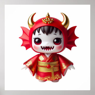 Cute Monster Girl Wall Art Poster – Spooky Fantasy
