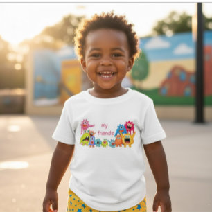 Cute Monster Group 'Me and My Friends' Baby T-Shirt