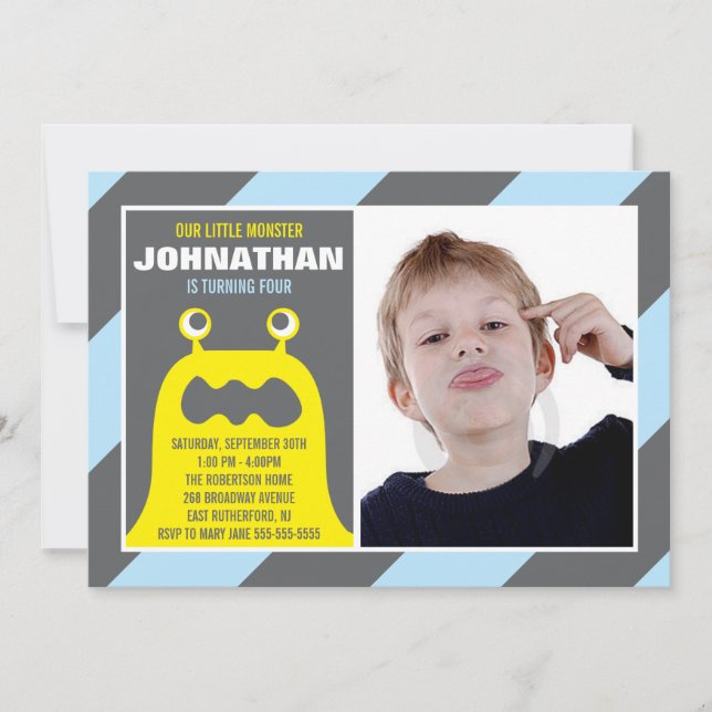 Cute Monster Invitation Boy (Front)