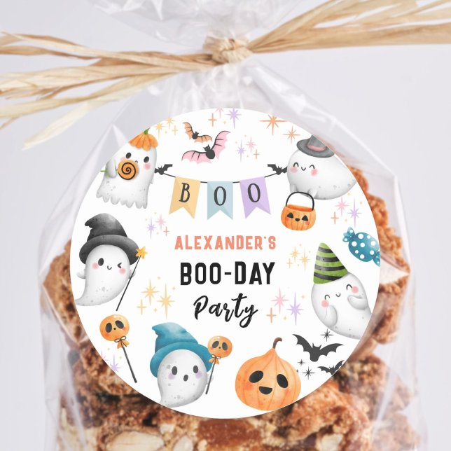 Cute Monster Kids Costume Halloween Birthday Boy Classic Round Sticker (Creator Uploaded)