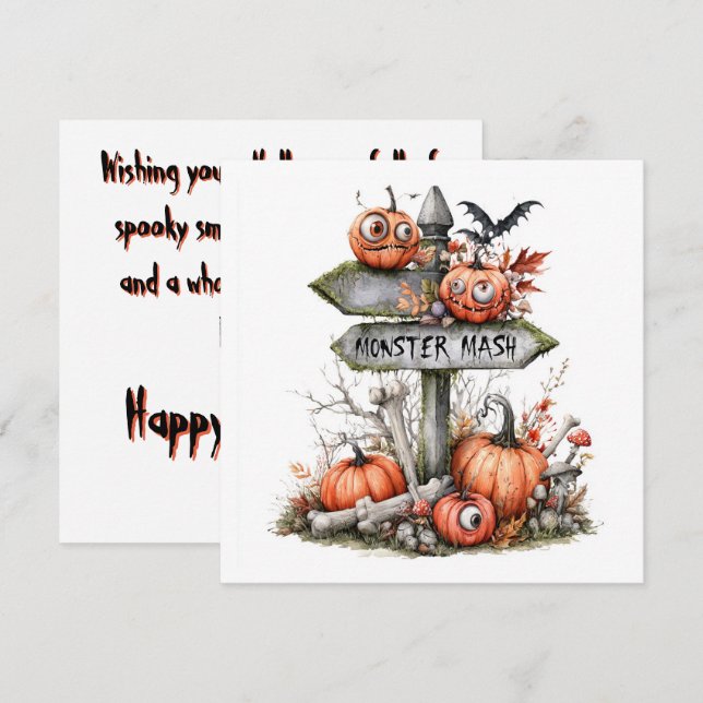 Cute Monster Mash Pumpkin Patch Halloween  (Front/Back)