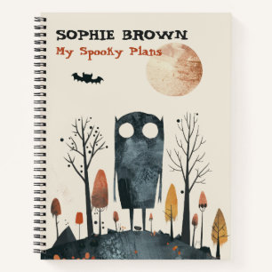 Cute Monster "My Spooky Plans" Quirky Halloween Notebook