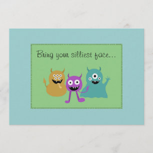 Cute Monster Party Invitation