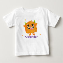 Cute Monster Personalised Name Baby Toddler Tee