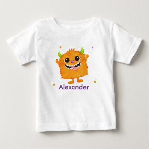 Cute Monster Personalised Name Baby Toddler Tee
