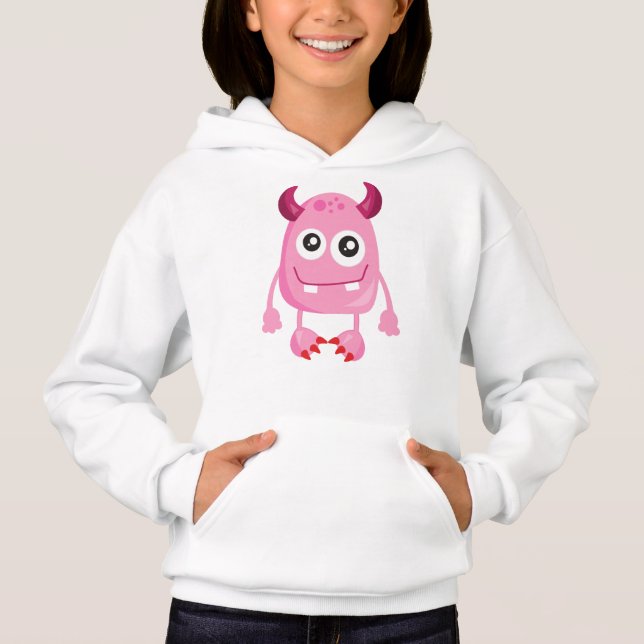 Cute Monster, Pink Monster, Funny Monster, Horns (Front)
