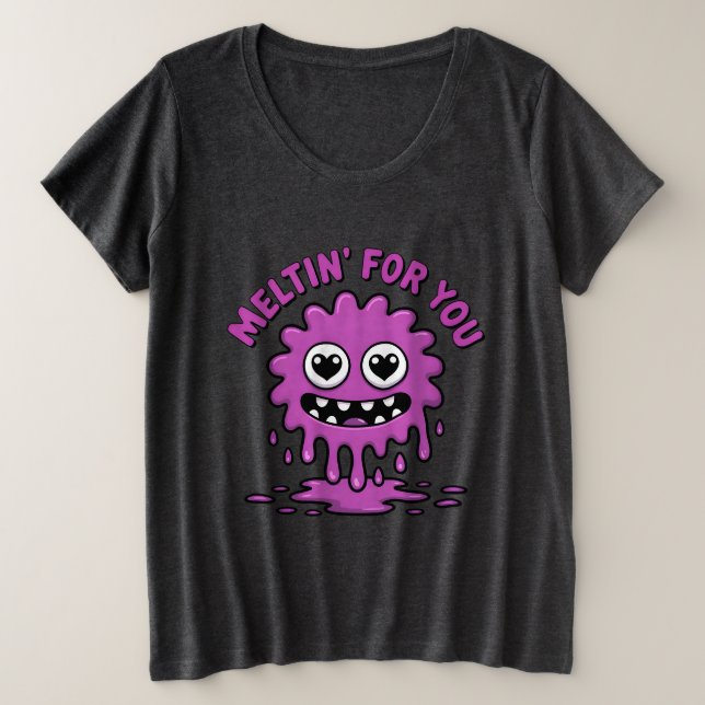 Cute Monster Plus Size T-Shirt (Design Front)