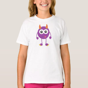 Cute Monster, Purple Monster, Funny Monster, Horns T-Shirt