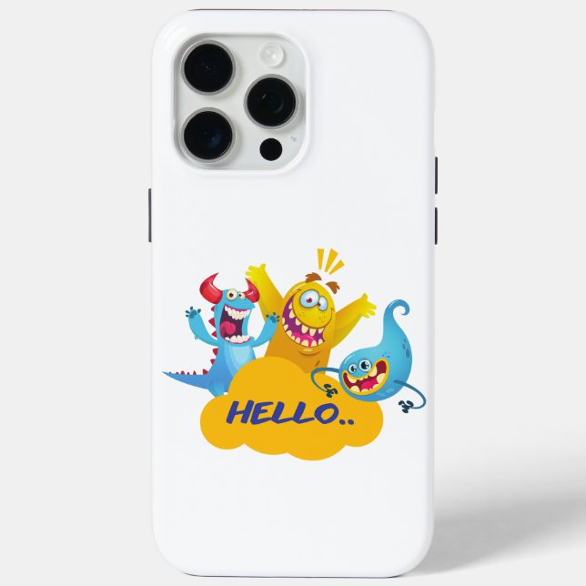 cute monster say hello Case-Mate iPhone case (Back)