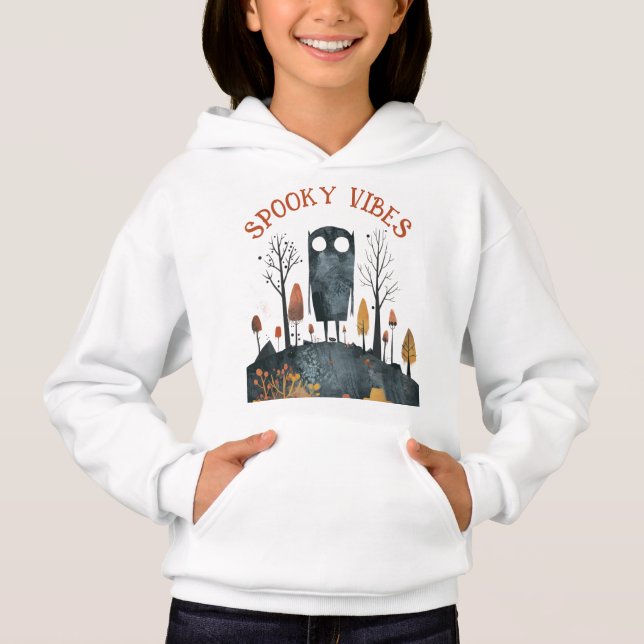 Cute Monster Spooky Vibes Fall Scenery Halloween (Front)