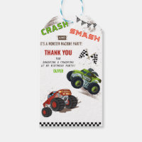 Cute Monster Thank You Car Truck Kids Birthday 