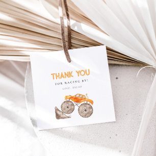 Cute Monster Truck Birthday Favour Tags