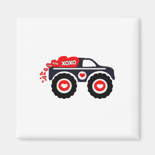 Cute Monster Truck Valentine's Day Xoxo Heart Todd Magnet