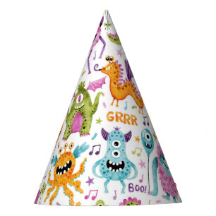 Cute Monsters Birthday Party Pattern Party Hat