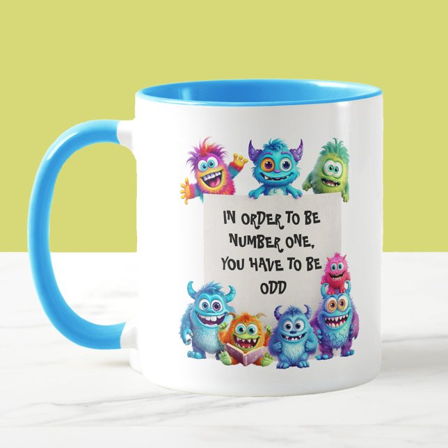 Cute Monsters Colourful Funny Text Mug (Cute Funny Monsters With Your Own Text Mug)