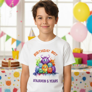 Cute Monsters Kids Birthday Party  T-Shirt