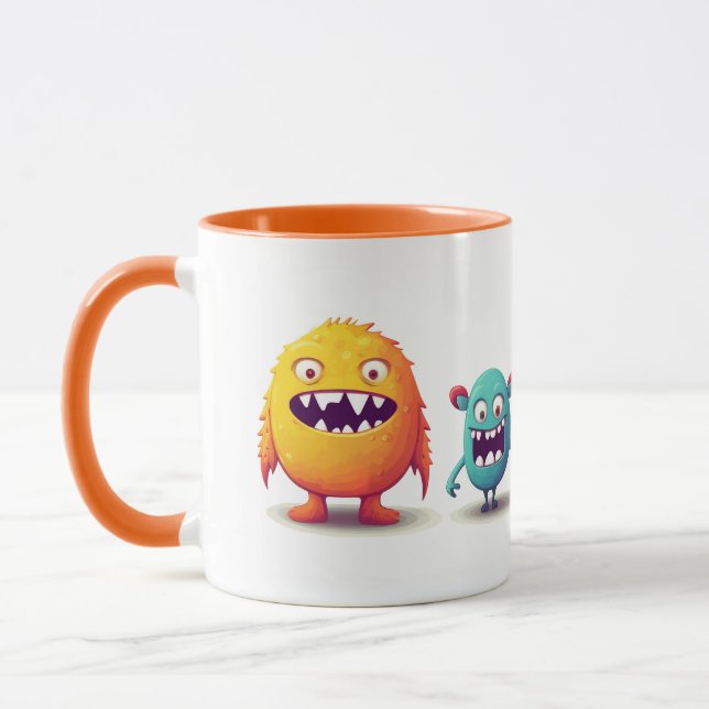 Cute Monsters Orange Mug (Left)