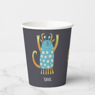 Cute Monsters Personalised Paper Cups