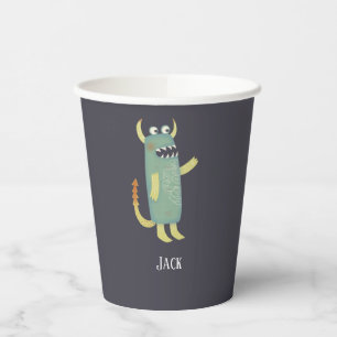 Cute Monsters Personalised Paper Cups