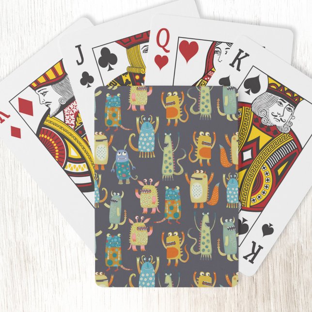 Cute Monsters Playing Cards (Fun monster pattern art playing cards)