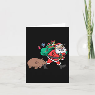 Cute Moo Deng &amp; Santa Ba  Card