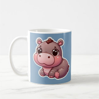 Cute Moo Deng Baby Hippo Mug