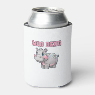 Cute MOO DENG Baby Pygmy Hippo Girls Besties Crew Can Cooler