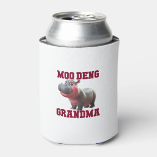 Cute MOO DENG GRANDMA Baby Hippo Granny Teacher Cu Can Cooler