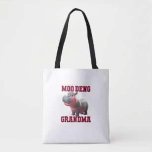 Cute MOO DENG GRANDMA Baby Hippo Granny Teacher Cu Tote Bag
