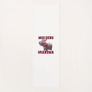 Cute MOO DENG GRANDMA Baby Hippo Granny Teacher Cu Yoga Mat