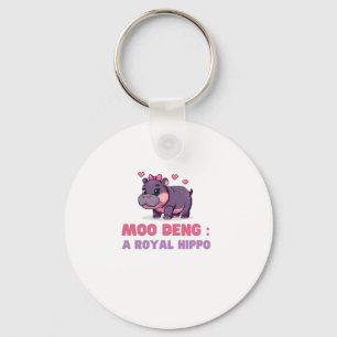 Cute MOO DENG ROYAL HIPPO Hippo Theme Zoology Pixe Key Ring