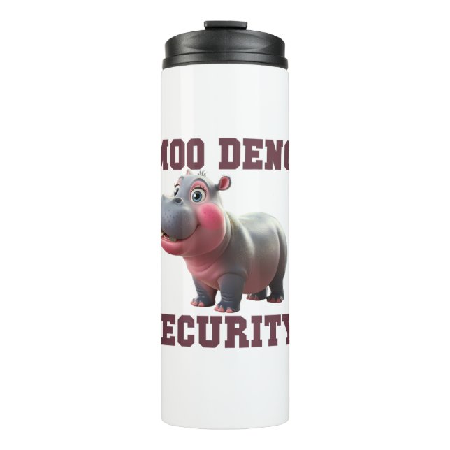 Cute MOO DENG SECURITY Dad Baby Hippo Papa Parent  Thermal Tumbler (Front)