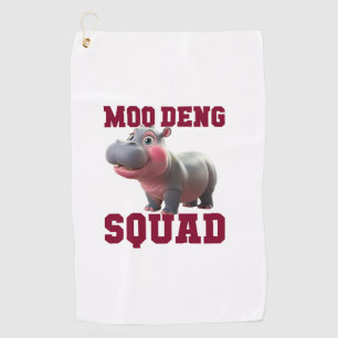 Cute MOO DENG SQUAD Baby Hippo Team Cheer Girls Te Golf Towel