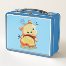 Cute Mood Cartoon Bear Metal Lunchbox