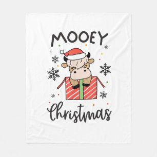 Cute Mooey Christmas Baby Highland Cow Xmas Cows L Fleece Blanket
