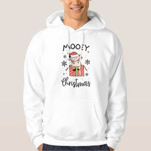 Cute Mooey Christmas Baby Highland Cow Xmas Cows L Hoodie