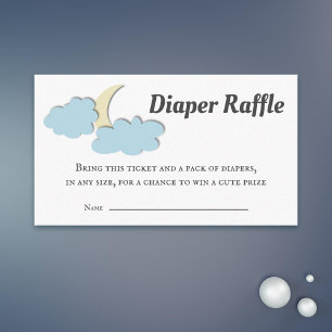 Cute Moon Baby Shower Diaper Raffle Enclosure Card