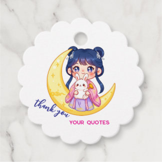 Cute Moon Bunny Girl  Favour Tags